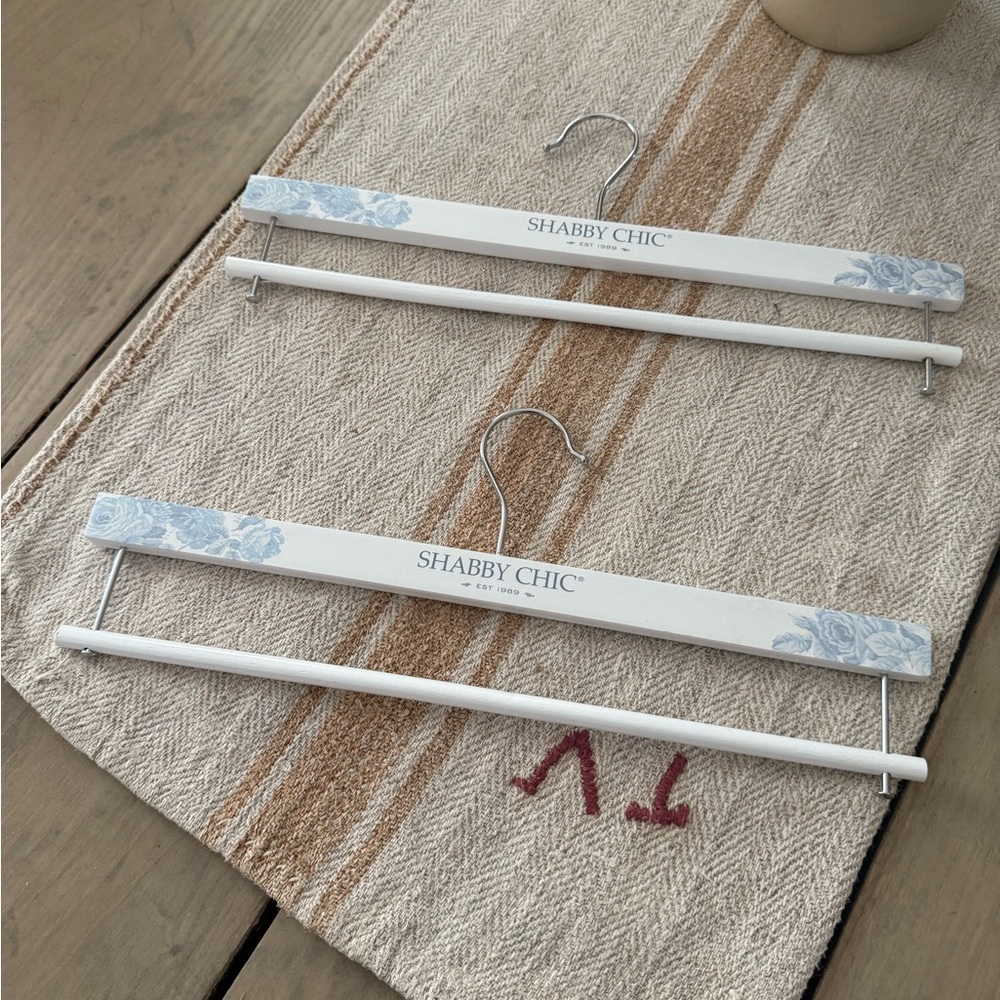Shabby Chic White Blue Hangers